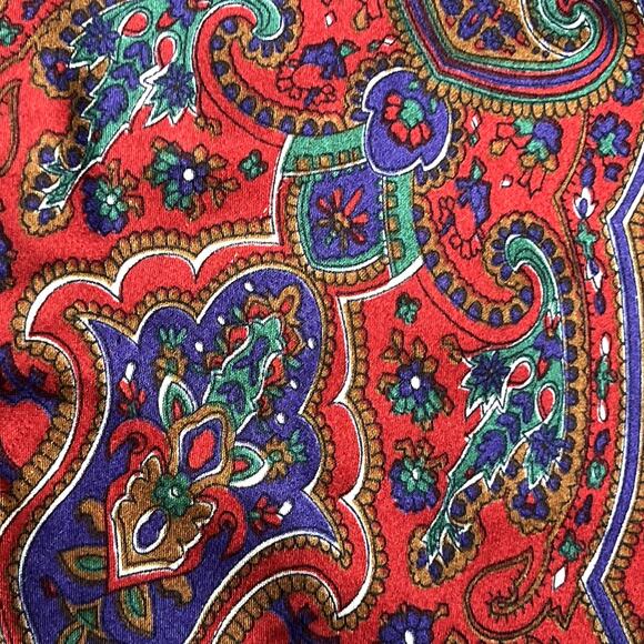 Vintage 90s Kathryn Satin Slip Mini Dress Red Paisley size Small - Picture 8 of 11